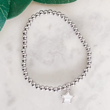 Load image into Gallery viewer, Silver Stretch Bracelet with CZ Star Charm