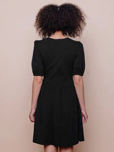 Load image into Gallery viewer, Inez Black Bubble Sleeve Dress - Indie Indie Bang! Bang!