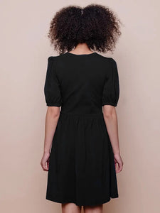 Inez Black Bubble Sleeve Dress - Indie Indie Bang! Bang!