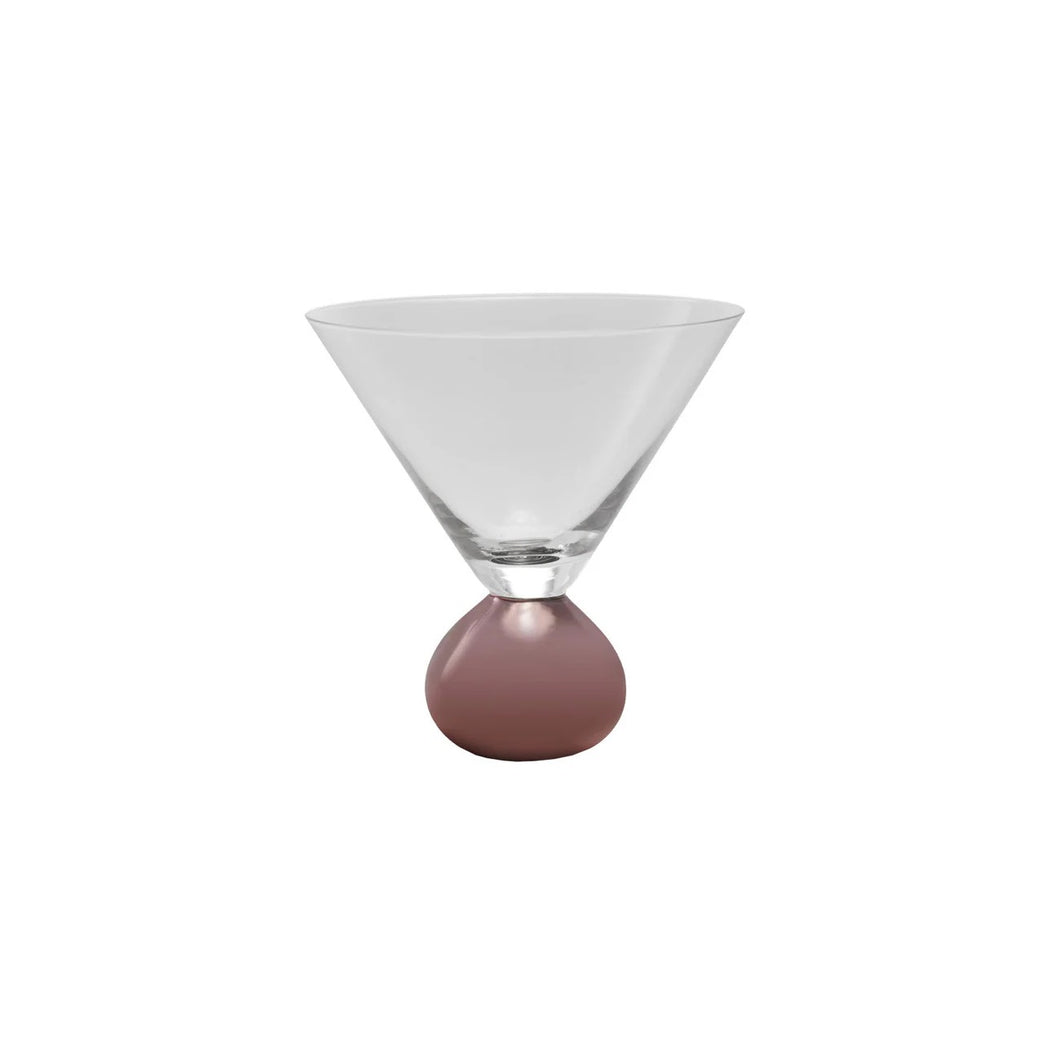 Martini Glass With Pink Electroplated Ball Stem - Indie Indie Bang! Bang!