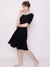 Load image into Gallery viewer, Inez Black Bubble Sleeve Dress - Indie Indie Bang! Bang!