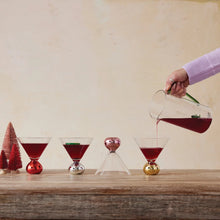 Load image into Gallery viewer, Martini Glass With Pink Electroplated Ball Stem - Indie Indie Bang! Bang!