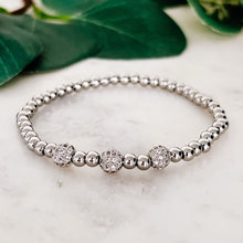 Load image into Gallery viewer, Triple Pave' Stainless Steel 3mm Bracelet - Gold or Silver - Indie Indie Bang! Bang!