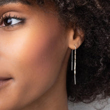Load image into Gallery viewer, Chromacolor Miyuki Thread Earrings- Cobalt Multi/Gold - Indie Indie Bang! Bang!