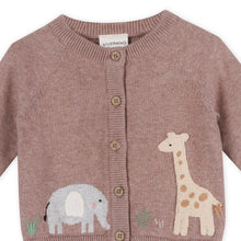Load image into Gallery viewer, Giraffe Elephant Baby Cardigan