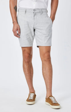 Mavi Shorts | Noah Grey Stripe Linen - Indie Indie Bang! Bang!