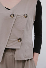 Load image into Gallery viewer, Cotton Multi Button Vest In Sand - Indie Indie Bang! Bang!