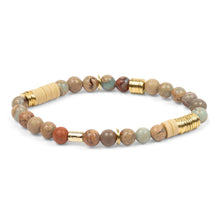 Load image into Gallery viewer, Intermix Stone Stacking Aqua Terra Stone Bracelet - Stone of Peace - Indie Indie Bang! Bang!
