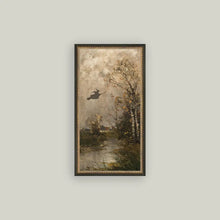Load image into Gallery viewer, Flying Witch Landscape Framed Antique Art - Indie Indie Bang! Bang!