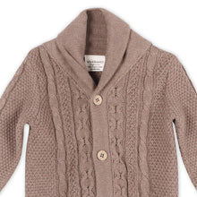 Load image into Gallery viewer, Shawl Collar Cable Knit Baby Cardigan Sweater