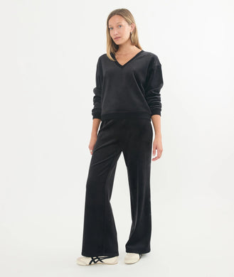 Velour Corduroy Wide Leg Pant