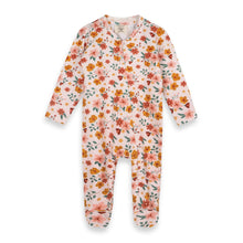 Load image into Gallery viewer, Savannah Floral Zipper Baby Footie (Organic Jersey)