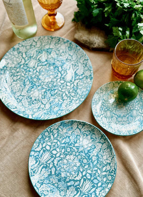 Porcelain Dinnerware Caudett Salad Plate - Blue Floral - Indie Indie Bang! Bang!
