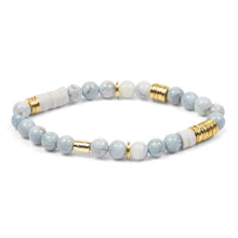Load image into Gallery viewer, Intermix Stone Stacking Blue Howlite Stone Bracelet - Stone of Harmony