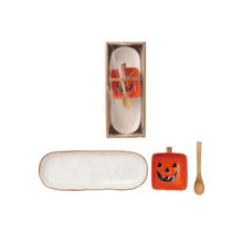 Load image into Gallery viewer, Halloween Stoneware Tray and Dish w/Bamboo Spoon - Indie Indie Bang! Bang!