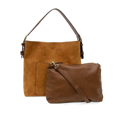 Toffee Hobo Coffee Faux Suade Handbag