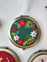 Load image into Gallery viewer, Christmas Embroidered Compact Mirrors