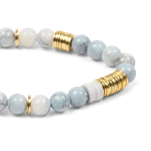 Load image into Gallery viewer, Intermix Stone Stacking Blue Howlite Stone Bracelet - Stone of Harmony