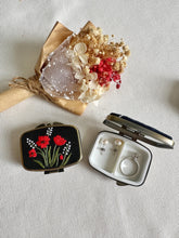 Load image into Gallery viewer, Floral Embroidered Mini Jewelry Box with Mirror
