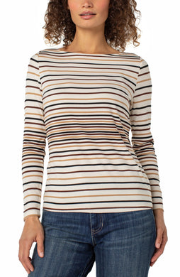 Long Sleeve Boat Neck Knit Top - Indie Indie Bang! Bang!