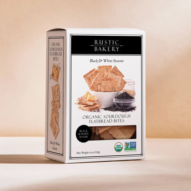 Rustic Bakery | Black & White Sesame Organic Sourdough Flatbread Bites - Indie Indie Bang! Bang!