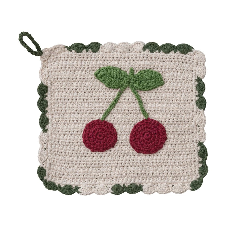 Crochet Pot Holder- Cherries