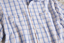 Load image into Gallery viewer, Blu Plaid SeeSucker Shirt With Two Pocket - Indie Indie Bang! Bang!