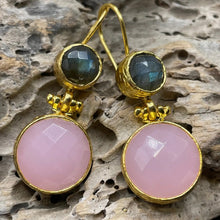 Load image into Gallery viewer, Circle Double Gemstone Earrings - Indie Indie Bang! Bang!