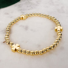 Load image into Gallery viewer, Lucky Four Leaf Clover Ball Bead Stretch Bracelet - Indie Indie Bang! Bang!