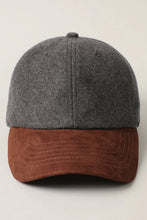 Load image into Gallery viewer, Wool Blend Baseball Cap w Suede Visor Hat - Indie Indie Bang! Bang!