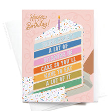 Load image into Gallery viewer, Not a Lot of Vitamins in Cake Birthday Card - Indie Indie Bang! Bang!