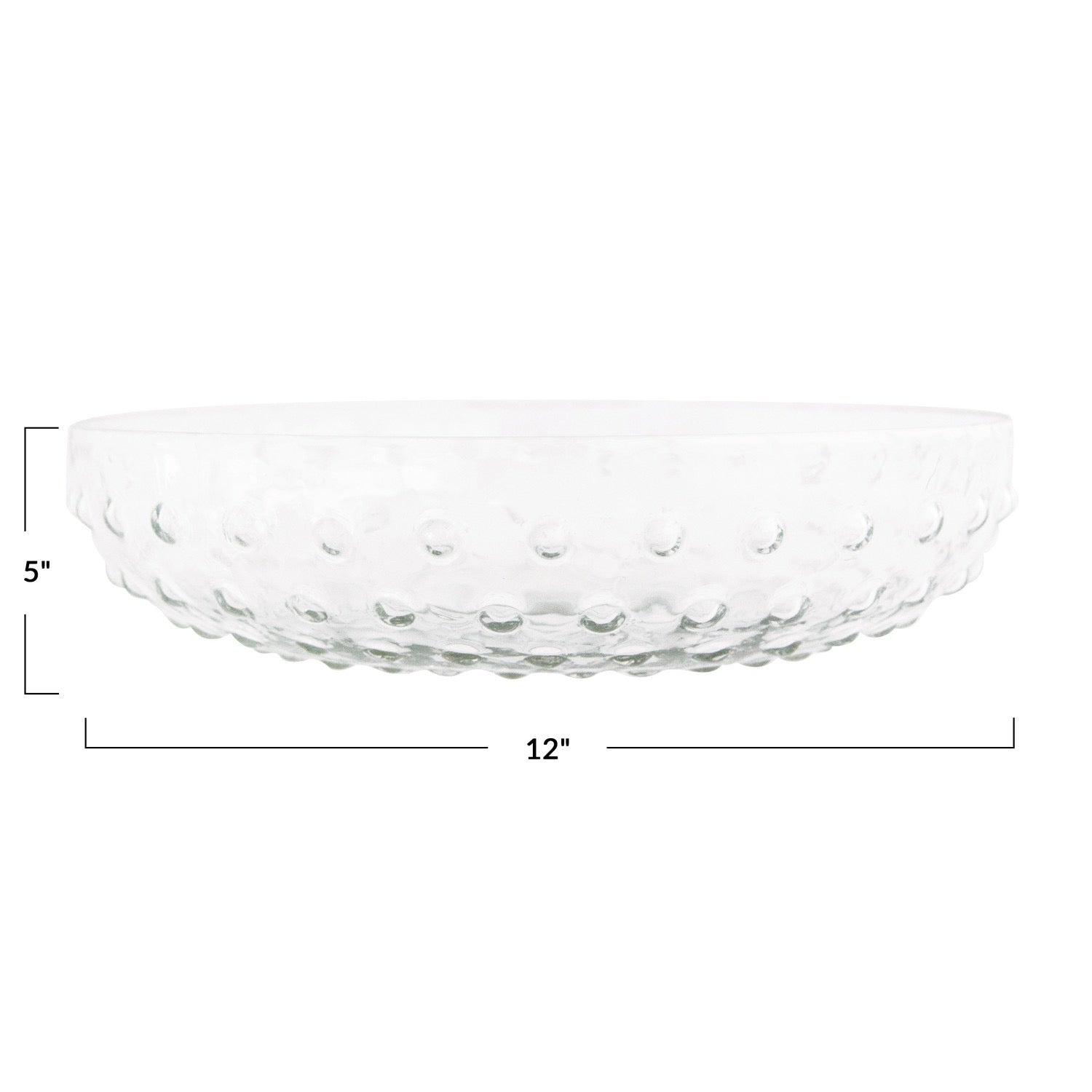 Large Recycled Glass Hobnail Serving Bowl - Thumbnail 2