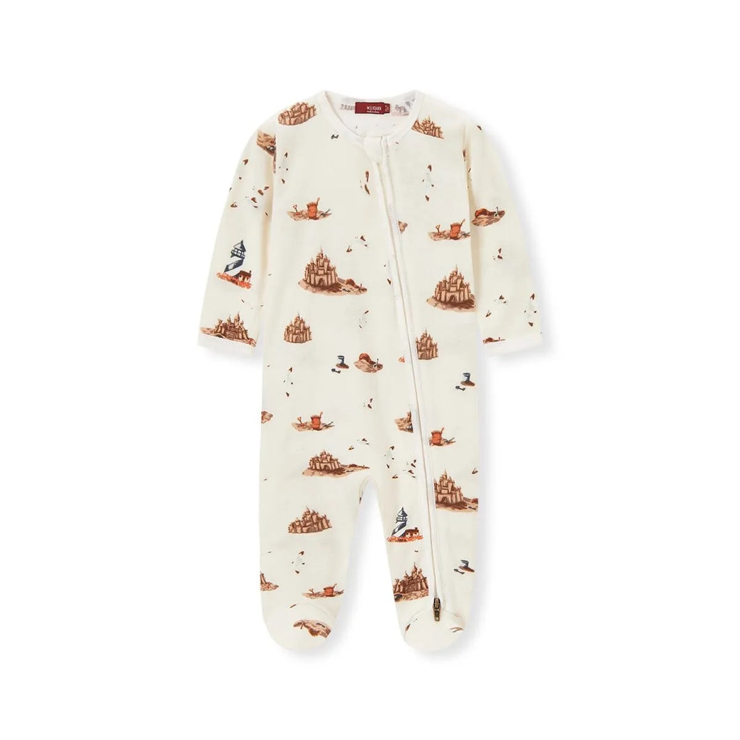 Sandcastle Bamboo Zipper Footed Romper - Indie Indie Bang! Bang!