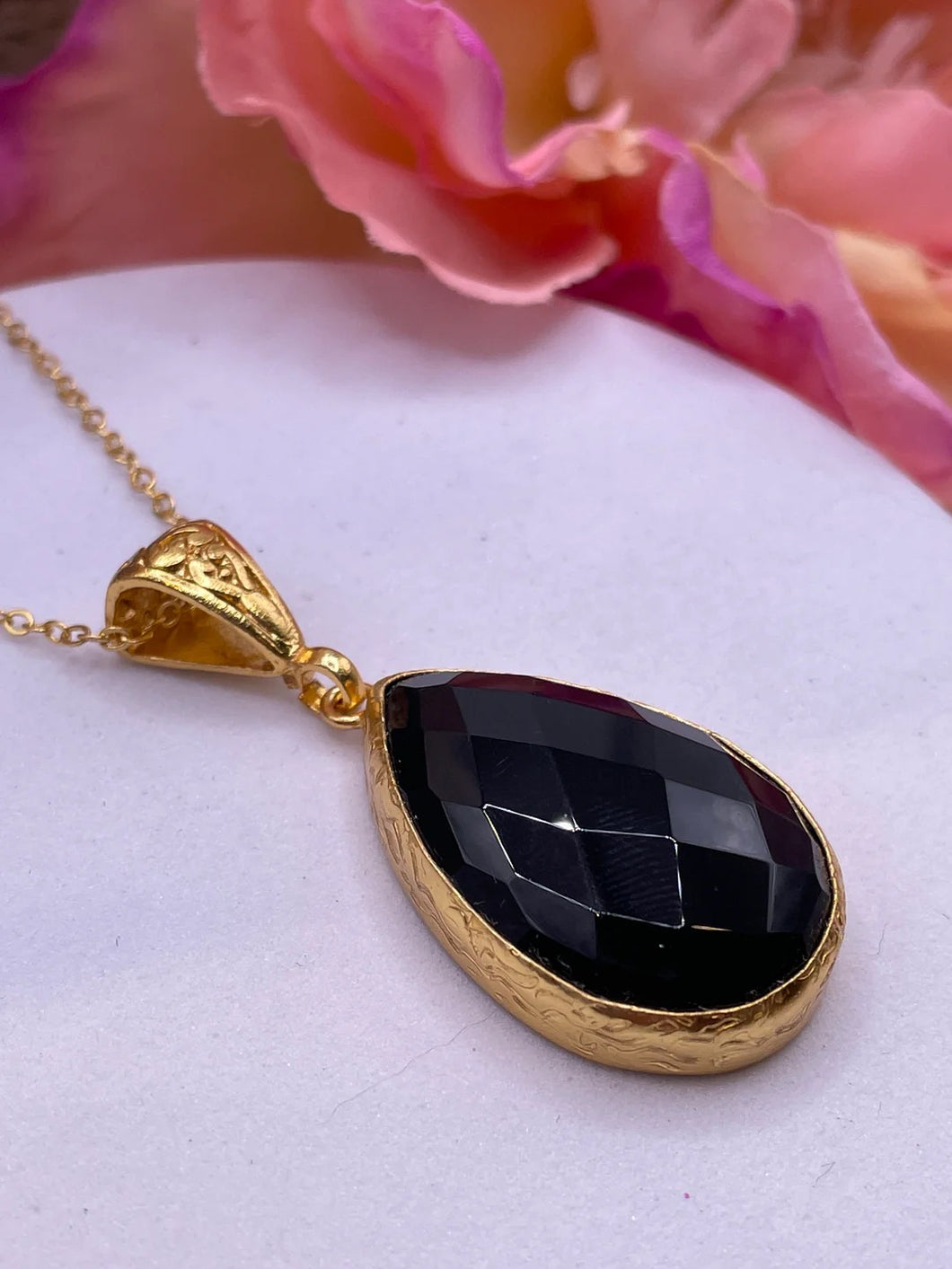 Teardrop Necklace - Onyx - Indie Indie Bang! Bang!