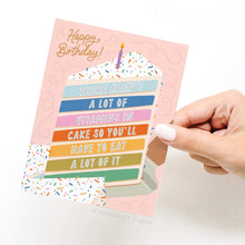 Load image into Gallery viewer, Not a Lot of Vitamins in Cake Birthday Card - Indie Indie Bang! Bang!