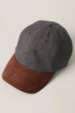 Load image into Gallery viewer, Wool Blend Baseball Cap w Suede Visor Hat - Indie Indie Bang! Bang!