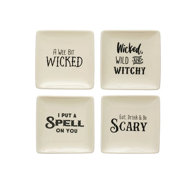 Stoneware Plate with Spooky Saying - Indie Indie Bang! Bang!