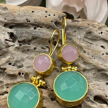 Load image into Gallery viewer, Circle Double Gemstone Earrings - Indie Indie Bang! Bang!