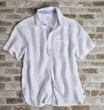 Load image into Gallery viewer, White Linen Button Down Short Sleeve Shirt - Indie Indie Bang! Bang!