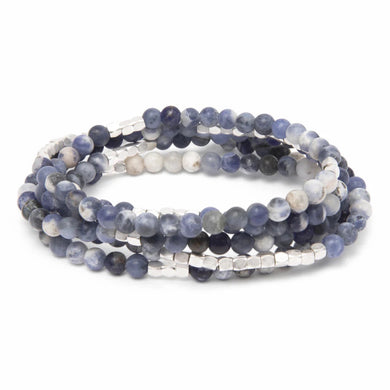 Stone of Intuition - Sodalite/Silver Stone Wrap Bracelet