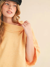 Load image into Gallery viewer, Yellow Marled Mock Neck Short Sleeve Sweater - Indie Indie Bang! Bang!
