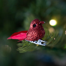 Load image into Gallery viewer, Red Glitter Cardinal Ornaments