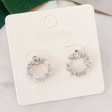 Load image into Gallery viewer, 14k Gold CZ Wreath Stud Earrings - Indie Indie Bang! Bang!