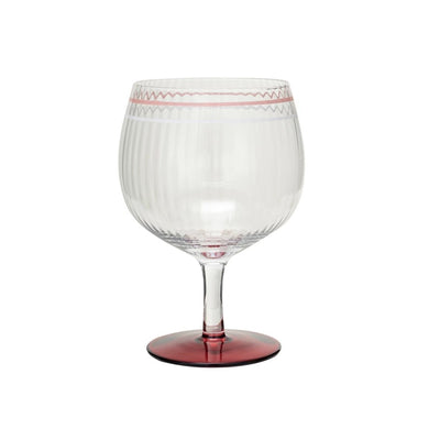 Red & Pink Striped Fluted Wine Glass - Indie Indie Bang! Bang!