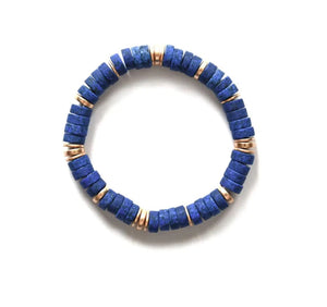 Lapis Gold Stretch Bracelet - Indie Indie Bang! Bang!