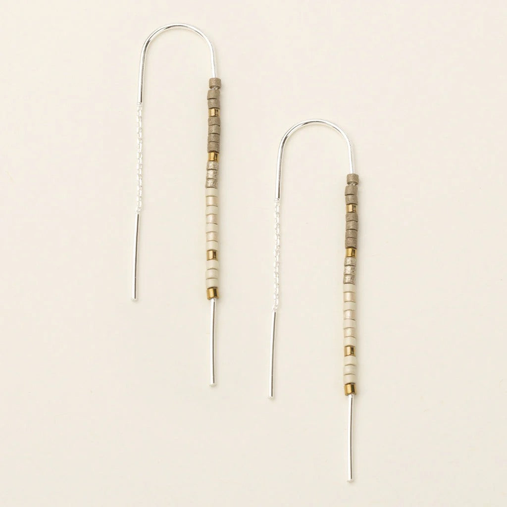 Chromacolor Miyuki Thread Earrings- Pewter Multi/Silver - Indie Indie Bang! Bang!
