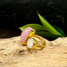 Load image into Gallery viewer, Rose Quartz Stone Wrap Gold Ring - Indie Indie Bang! Bang!