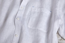 Load image into Gallery viewer, White Linen Button Down Short Sleeve Shirt - Indie Indie Bang! Bang!