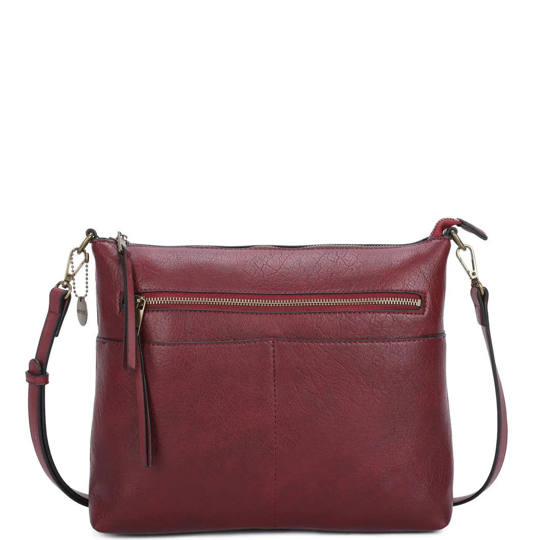 Zoe Two Tone Classic Vegan Leather Brass Toned Crossbody - Indie Indie Bang! Bang!