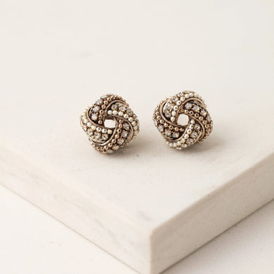 Astaire Knot Stud Earrings - White - Indie Indie Bang! Bang!